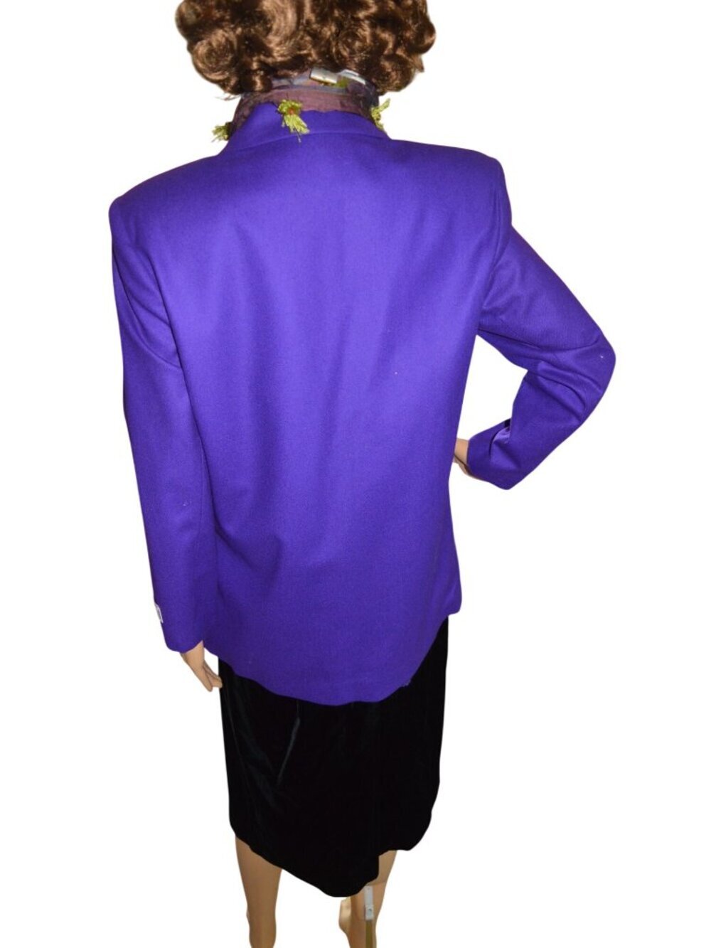 NWOT Vintage 90s Sag Harbor Royal Purple 100% Wool Blazer Women's Size 6 Petite - Picture 3 of 9